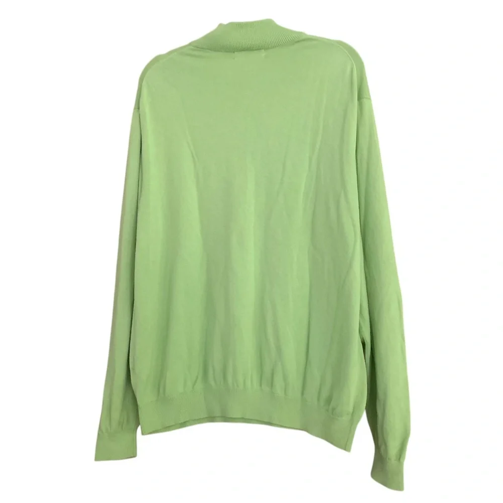 Bobby Jones Masters Green 1/4 Zip Pullover Cotton Golf Sweater Sz L